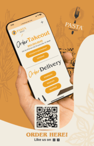 Order take out at pasta project poster promo